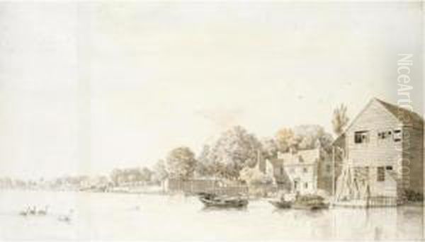 From The Collection Of The Late Michael Ingram
 

 
 
 

 
 A View Of Twickenham From The Thames Oil Painting by Samuel Scott