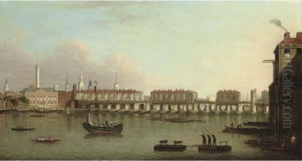 View Of The City Of London Oil Painting by Samuel Scott