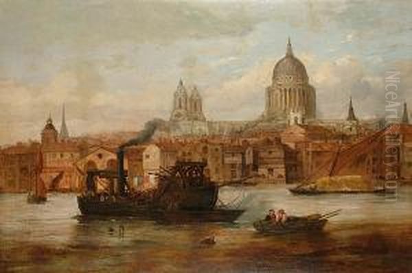 View Of St. Pauls Cathedral From Across The Thames Oil Painting by Samuel Scott