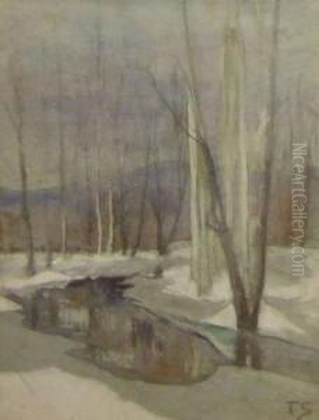 Winter In The Borders Oil Painting by Tom Scott