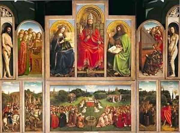 The Ghent Altarpiece 2 Oil Painting by Hubert & Jan van Eyck