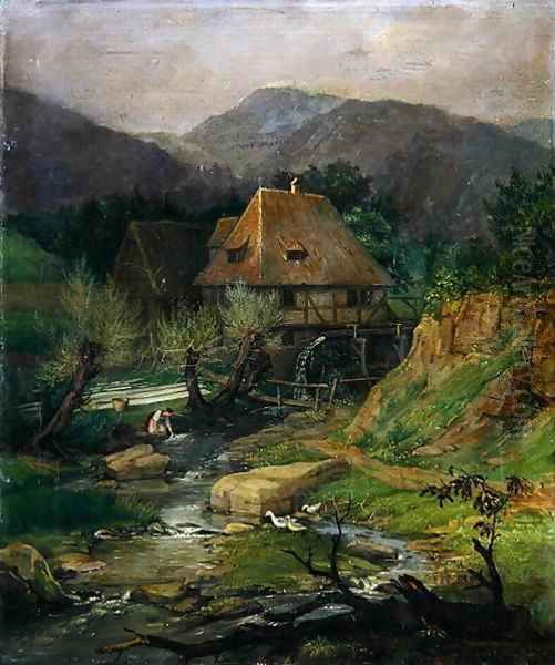 Mill near Doernberg Oil Painting by Caroline von der Embde