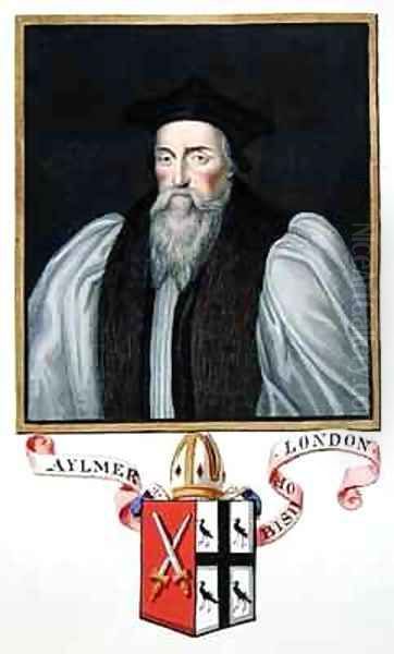 Portrait of John Aylmer 1521-94 Bishop of London from Memoirs of the Court of Queen Elizabeth Oil Painting by Sarah Countess of Essex