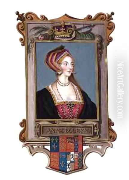 Portrait of Anne Boleyn 2nd Queen of Henry VIII as a Young Woman from Memoirs of the Court of Queen Elizabeth Oil Painting by Sarah Countess of Essex