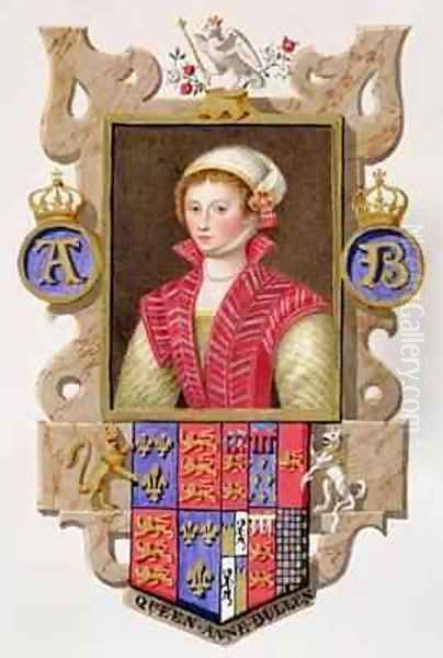 Portrait of Anne Boleyn 2nd Queen of Henry VIII from Memoirs of the Court of Queen Elizabeth Oil Painting by Sarah Countess of Essex