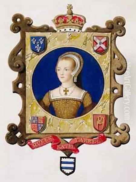 Portrait of Catherine Parr 6th Queen of Henry VIII as a Young Woman from Memoirs of the Court of Queen Elizabeth Oil Painting by Sarah Countess of Essex