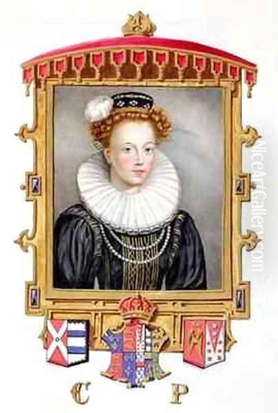 Portrait of Catherine Parr Sixth Wife of Henry VIII as a Young Widow from Memoirs of the Court of Queen Elizabeth Oil Painting by Sarah Countess of Essex