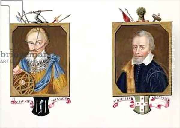 Double portrait of Sir Humphrey Gilbert and Sir Richard Grenville from Memoirs of the Court of Queen Elizabeth Oil Painting by Sarah Countess of Essex