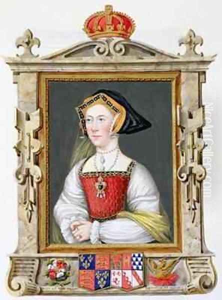 Portrait of Jane Seymour 3rd Queen of Henry VIII from Memoirs of the Court of Queen Elizabeth Oil Painting by Sarah Countess of Essex