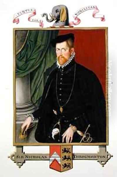 Portrait of Sir Nicholas Throckmorton from Memoirs of the Court of Queen Elizabeth Oil Painting by Sarah Countess of Essex