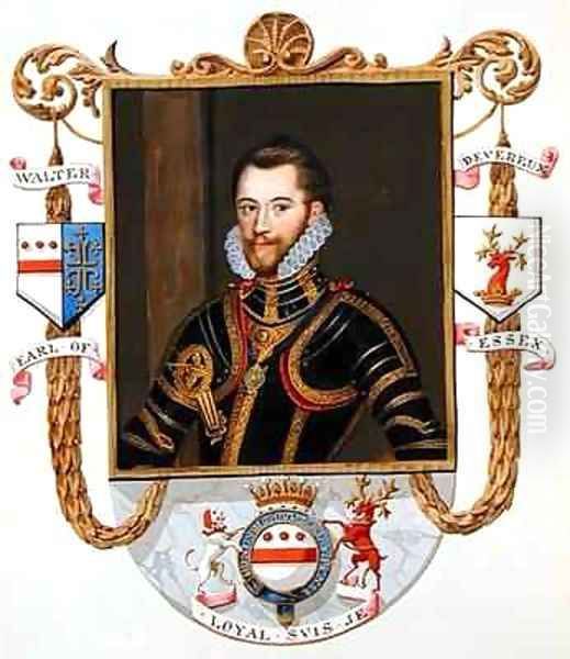 Portrait of Walter Devereux 1st Earl of Essex from Memoirs of the court of Queen Elizabeth Oil Painting by Sarah Countess of Essex