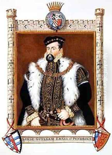 Portrait of William Herbert 1st Earl of Pembroke from Memoirs of the Court of Queen Elizabeth Oil Painting by Sarah Countess of Essex