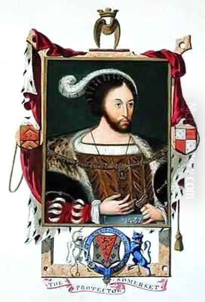 Portrait of Edward Seymour Lord Protector of Edward VI and Duke of Somerset from Memoirs of the Court of Queen Elizabeth Oil Painting by Sarah Countess of Essex