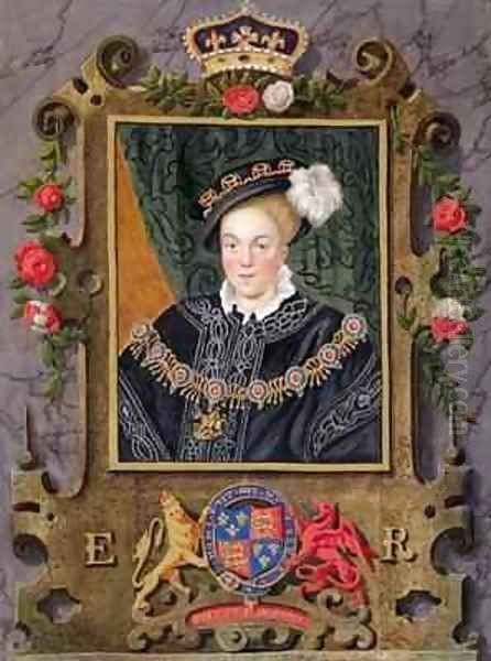 Portrait of Edward VI King of England aged about 14 from Memoirs of the Court of Queen Elizabeth Oil Painting by Sarah Countess of Essex