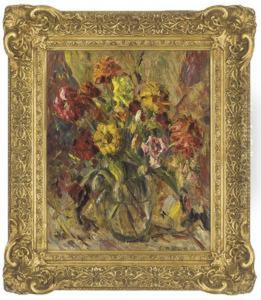 Daisies And Marigolds Oil Painting by Elliott Seabrooke