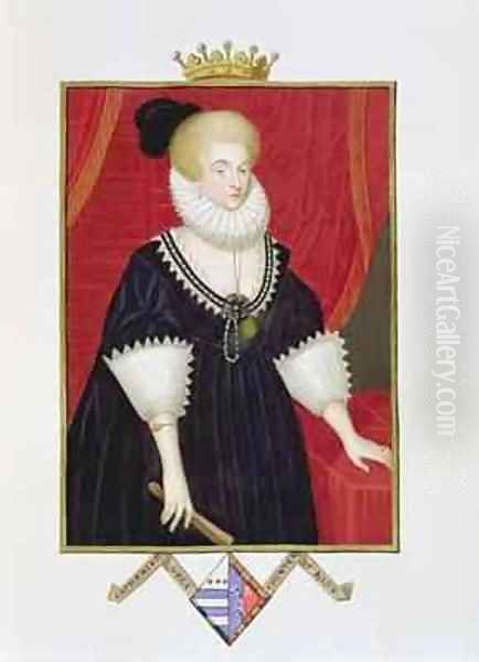 Portrait of Lady Catherine Grey Countess of Kent from Memoirs of the Court of Queen Elizabeth Oil Painting by Sarah Countess of Essex