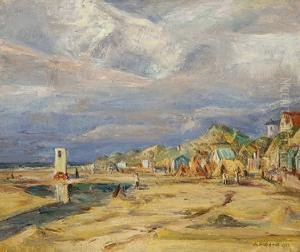 Beach Scene Oil Painting by Elliott Seabrooke