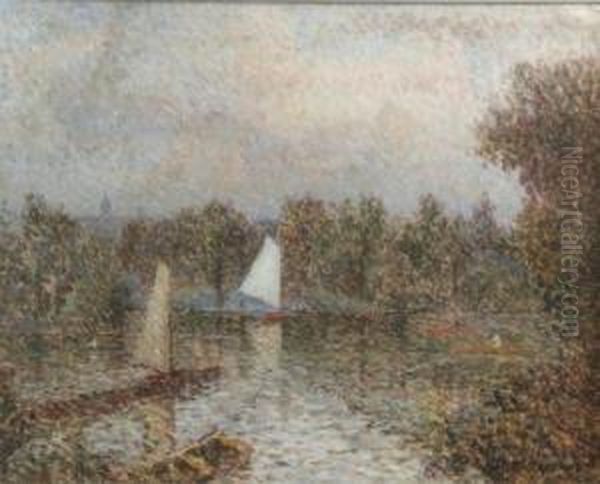 Boating Pond, Green Park Oil Painting by Elliott Seabrooke