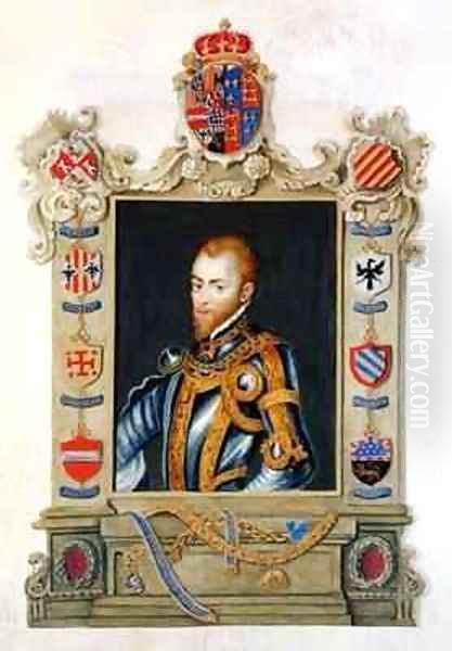 Portrait of Philip II King of Spain 1527-98 from Memoirs of the Court of Queen Elizabeth Oil Painting by Sarah Countess of Essex