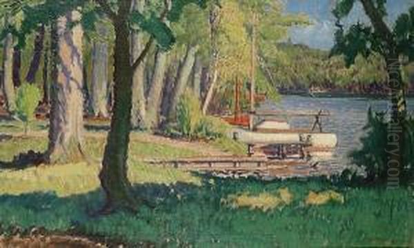 Boating Lake, Arundel Oil Painting by Elliott Seabrooke