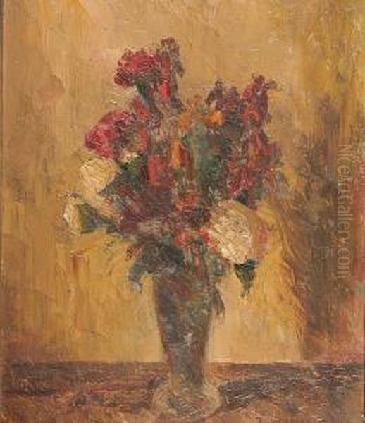 Still Life Of Flowers In A Vase Oil Painting by Elliott Seabrooke