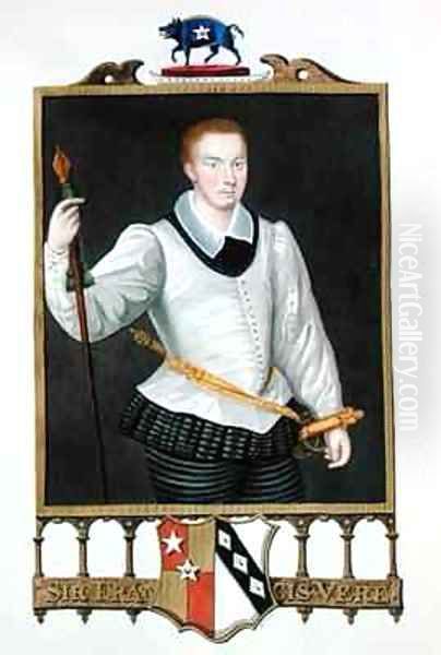 Portrait of Sir Francis Vere 1560-1609 from Memoirs of the Court of Queen Elizabeth Oil Painting by Sarah Countess of Essex