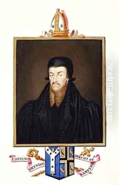 Portrait of Edmund Grindal Archbishop of Canterbury from Memoirs of the Court of Queen Elizabeth Oil Painting by Sarah Countess of Essex