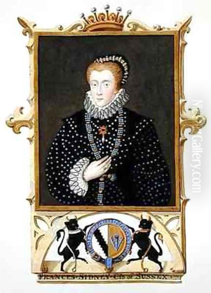 Portrait of Frances Sidney Countess of Sussex from Memoirs of the Court of Queen Elizabeth Oil Painting by Sarah Countess of Essex