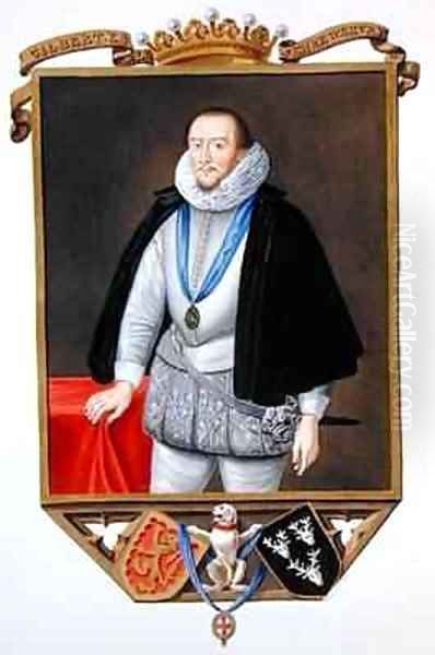 Portrait of Gilbert Talbot 7th Earl of Shrewsbury from Memoirs of the Court of Queen Elizabeth Oil Painting by Sarah Countess of Essex