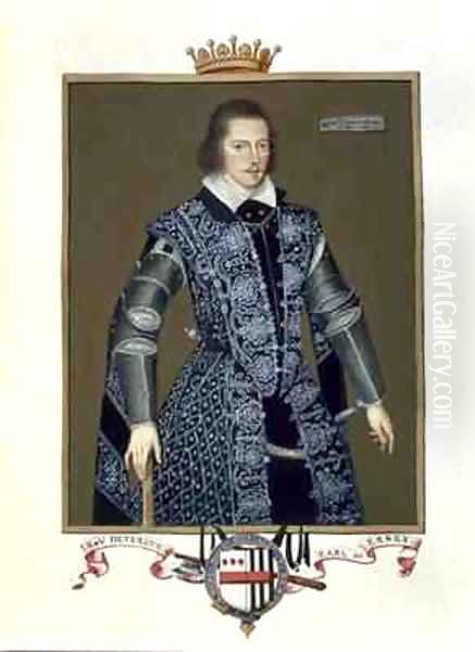 Portrait of Robert Devereux 2nd Earl of Essex from Memoirs of the Court of Queen Elizabeth Oil Painting by Sarah Countess of Essex