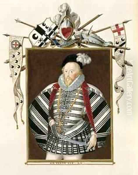 Portrait of Sir Henry Lee from Memoirs of the Court of Queen Elizabeth Oil Painting by Sarah Countess of Essex