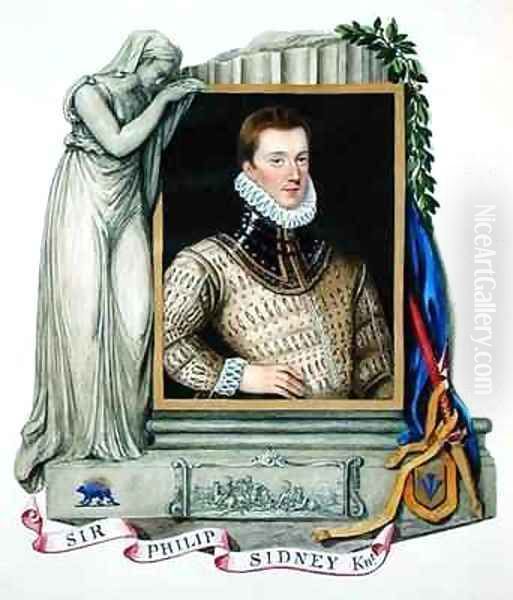 Portrait of Sir Philip Sidney from Memoirs of the Court of Queen Elizabeth Oil Painting by Sarah Countess of Essex