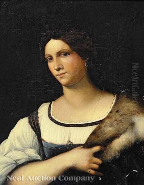 Portrait Of A Youngwoman With A Fur Stole Oil Painting by Sebastiano Del Piombo