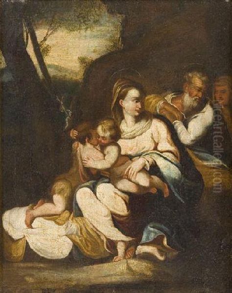 Paesaggio Con Sacra Famiglia Oil Painting by Sebastiano Del Piombo