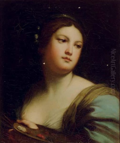 Woman With A Palette Oil Painting by Sebastiano Del Piombo