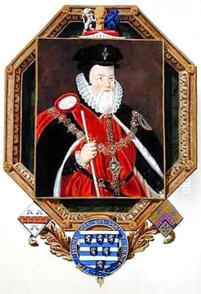 Portrait of William Cecil 1st Baron Burghley from Memoirs of the Court of Queen Elizabeth Oil Painting by Sarah Countess of Essex