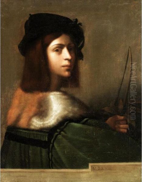 Portrait Of A Youth Behind A Parapet Oil Painting by Sebastiano Del Piombo