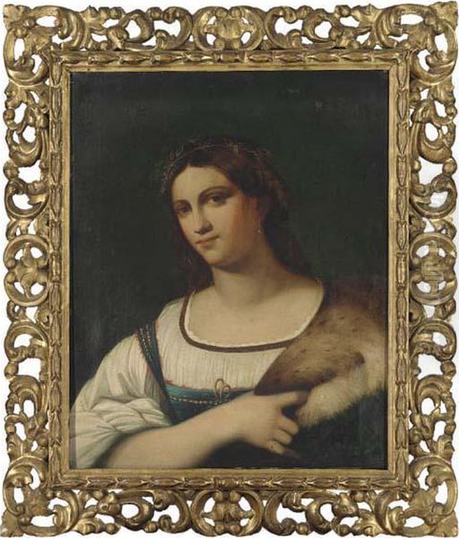 Portrait Of A Lady, Half-length, La Fornarina Oil Painting by Sebastiano Del Piombo