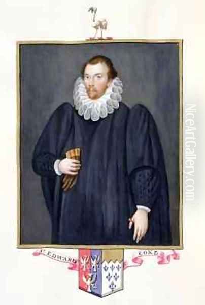 Portrait of Edward Coke from Memoirs of the Court of Queen Elizabeth Oil Painting by Sarah Countess of Essex