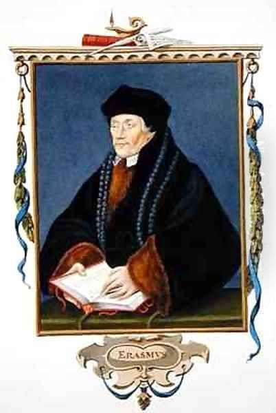 Portrait of Erasmus from Memoirs of the Court of Queen Elizabeth Oil Painting by Sarah Countess of Essex