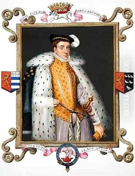 Portrait of Henry Fitzalan 12th Earl of Arundel from Memoirs of the Court of Queen Elizabeth Oil Painting by Sarah Countess of Essex