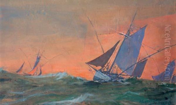 Peintre Officiel De La Marine Oil Painting by Albert Sebille