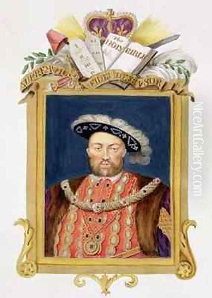 Portrait of Henry VIII as Defender of the Faith from Memoirs of the Court of Queen Elizabeth Oil Painting by Sarah Countess of Essex