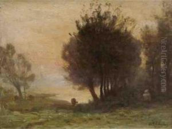 Sous-bois En Automne, Effet De Brume Oil Painting by Paul Sebilleau