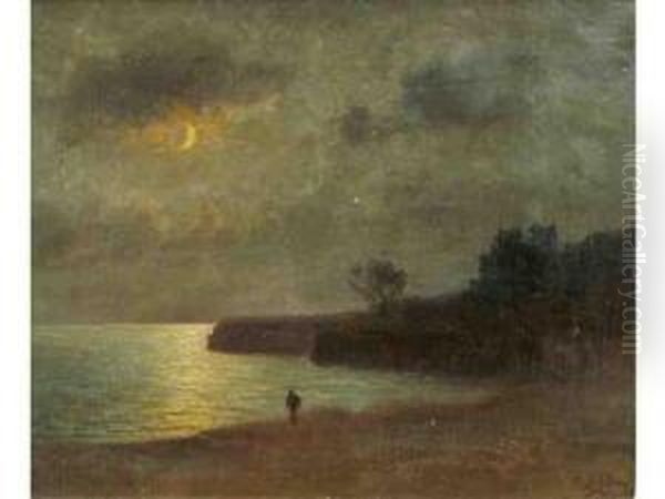 Bord De Mer A Saint-georges, Reflets De Lune Oil Painting by Paul Sebilleau