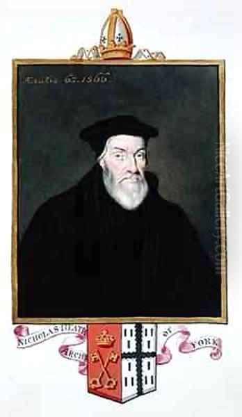 Portrait of Nicholas Heath Archbishop of York from Memoirs of the Court of Queen Elizabeth Oil Painting by Sarah Countess of Essex