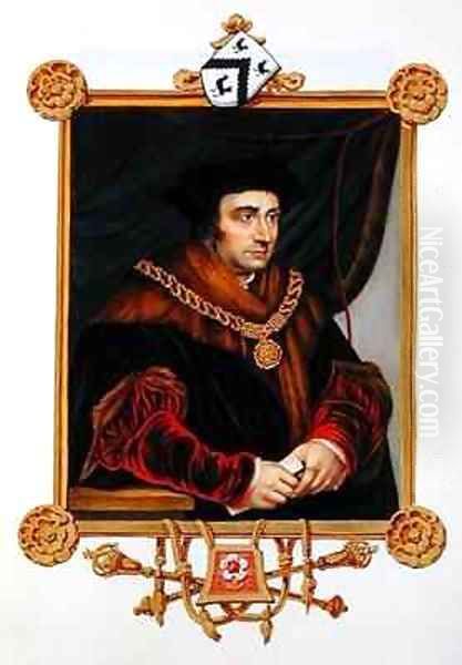 Portrait of Sir Thomas More 1478-1535 from Memoirs of the Court of Queen Elizabeth Oil Painting by Sarah Countess of Essex