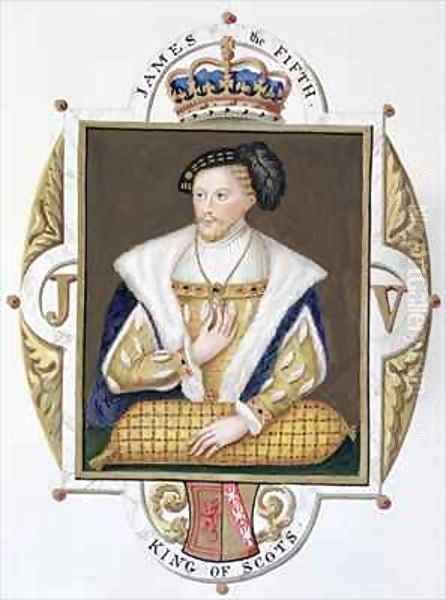 Portrait of James V King of Scotland from Memoirs of the Court of Queen Elizabeth Oil Painting by Sarah Countess of Essex