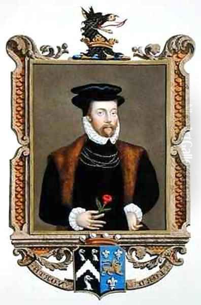 Portrait of Lord Roger North 1530-1600 2nd Baron North from Memoirs of the Court of Queen Elizabeth Oil Painting by Sarah Countess of Essex