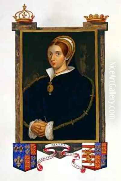 Portrait of Mary Tudor from Memoirs of the Court of Queen Elizabet Oil Painting by Sarah Countess of Essex